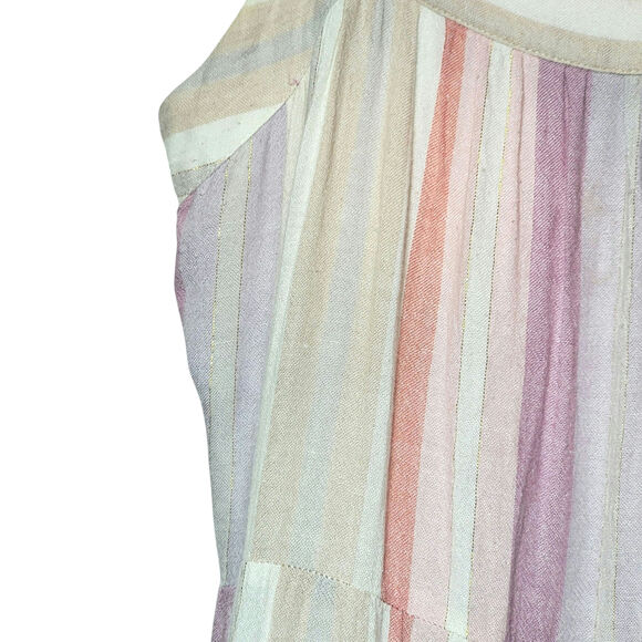 Rails Amaya Tiered Midi Dress Juliette Stripe Sleeveless Pastel Rainbow Boho S - Picture 4 of 16